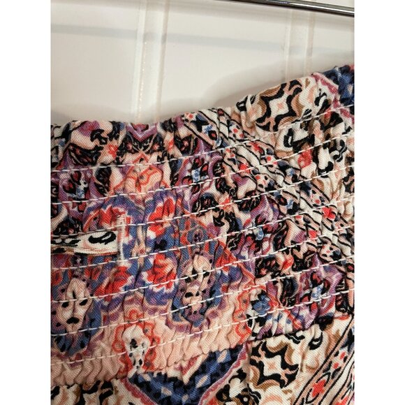 Maurices XL Long Smocked Waist Boho Printed Skirt 100% Rayon Multicolor Womens - Picture 5 of 13